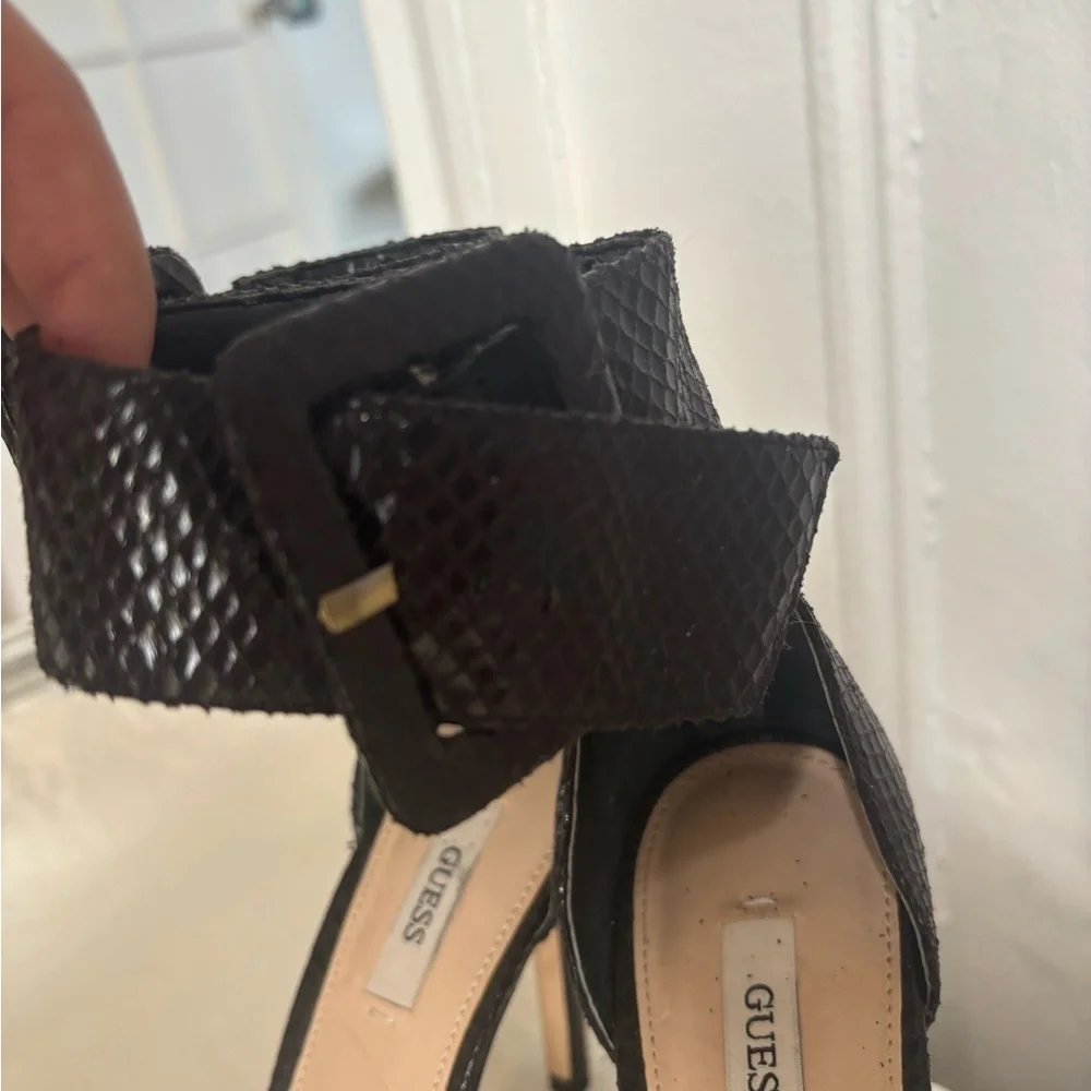 GUESS Black Snakeskin Heels (New) - Picture 4 of 5